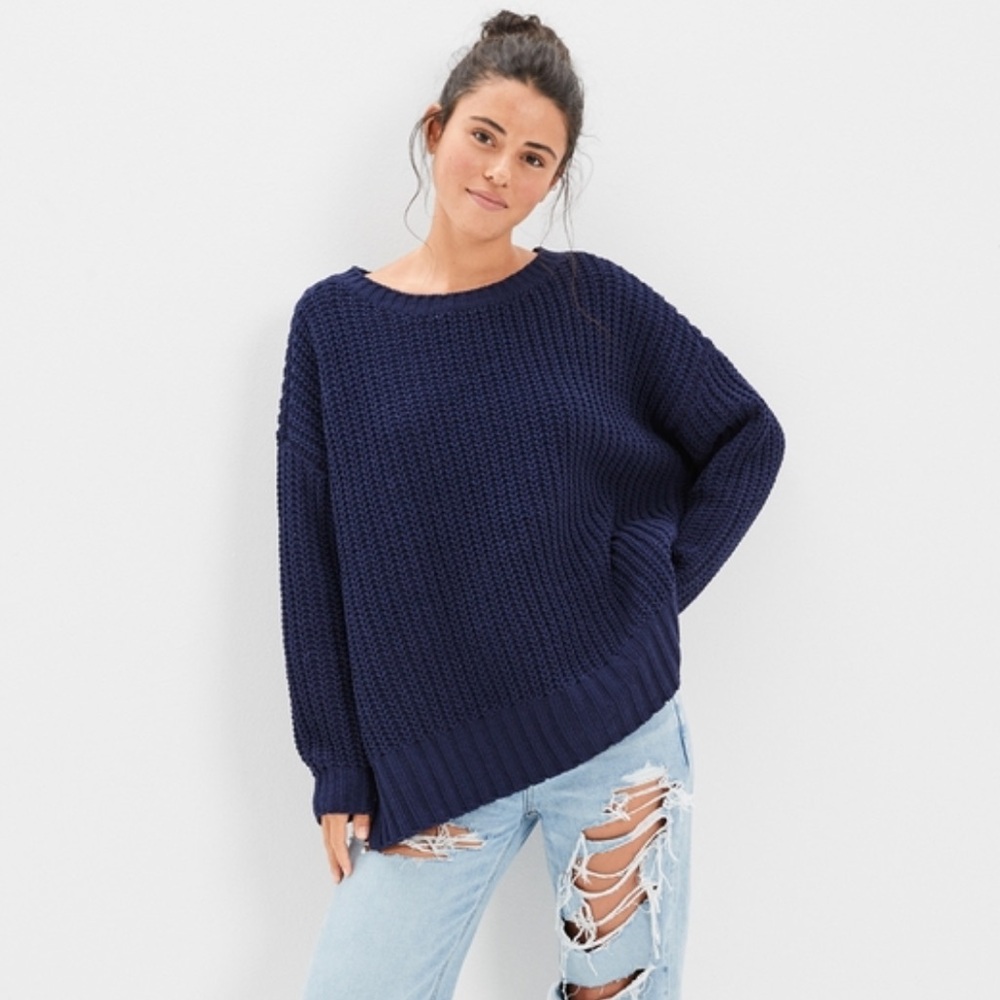 American Eagle NWT Navy Slouchy Snowsoft Sweater Size XS